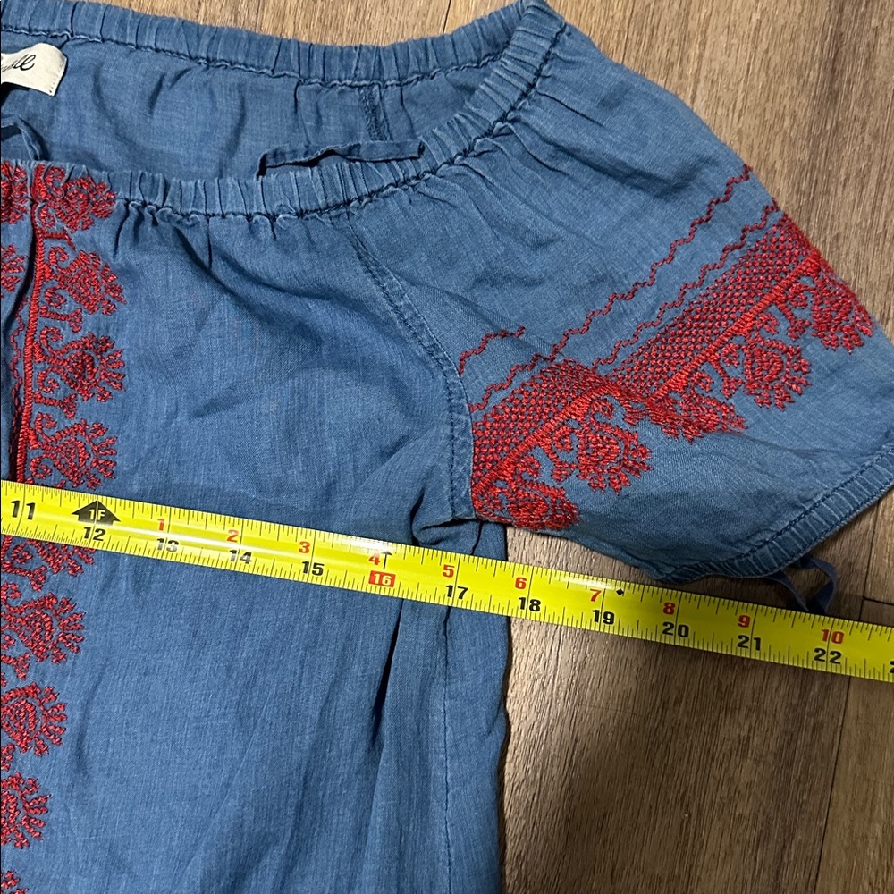 Madewell Embroidered Indigo Mercado Dress - Picture 5 of 7